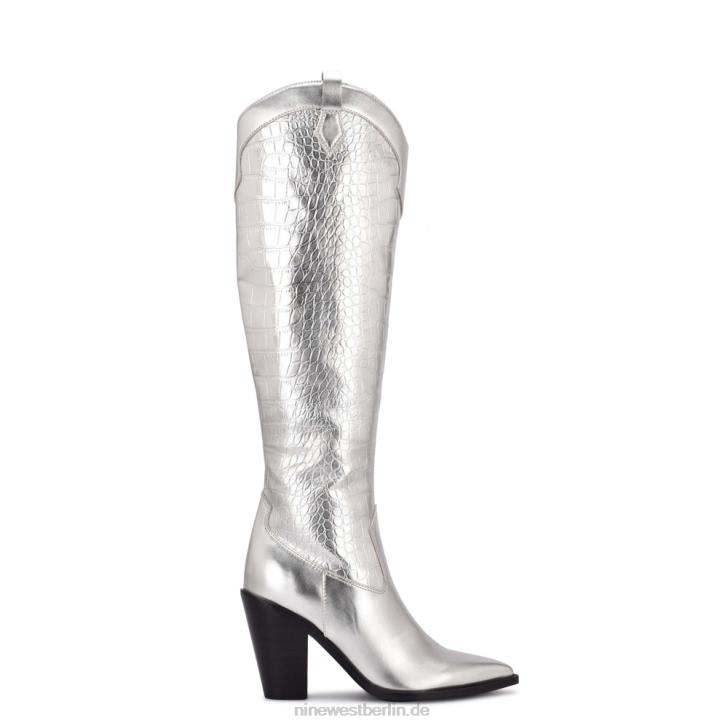Nine West RR2J2908Kliva Westernstiefel Silber-Metallic-Kroko
