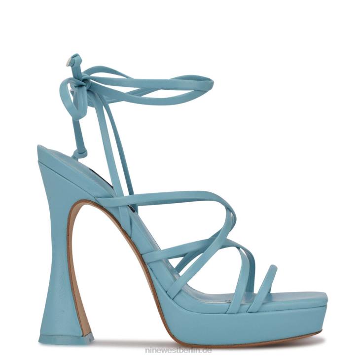 Nine West RR2J1018Ailey Knöchelwickel-Plateausandalen Blau