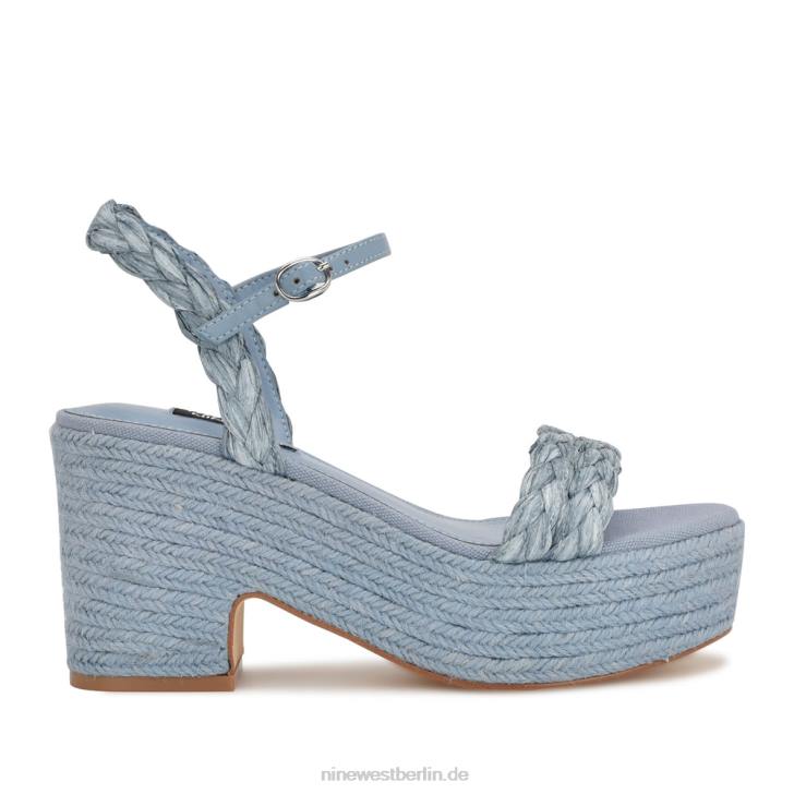 Nine West RR2J745Rivva Espadrille-Sandalen mit Absatz Nebelblau