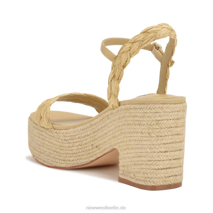 Nine West RR2J756Rivva Espadrille-Sandalen mit Absatz natürlicher Bast