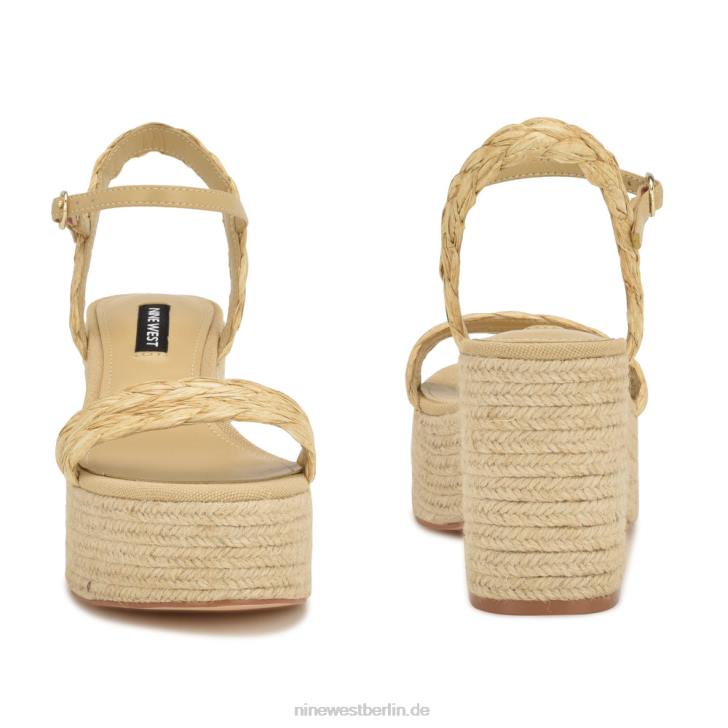 Nine West RR2J756Rivva Espadrille-Sandalen mit Absatz natürlicher Bast