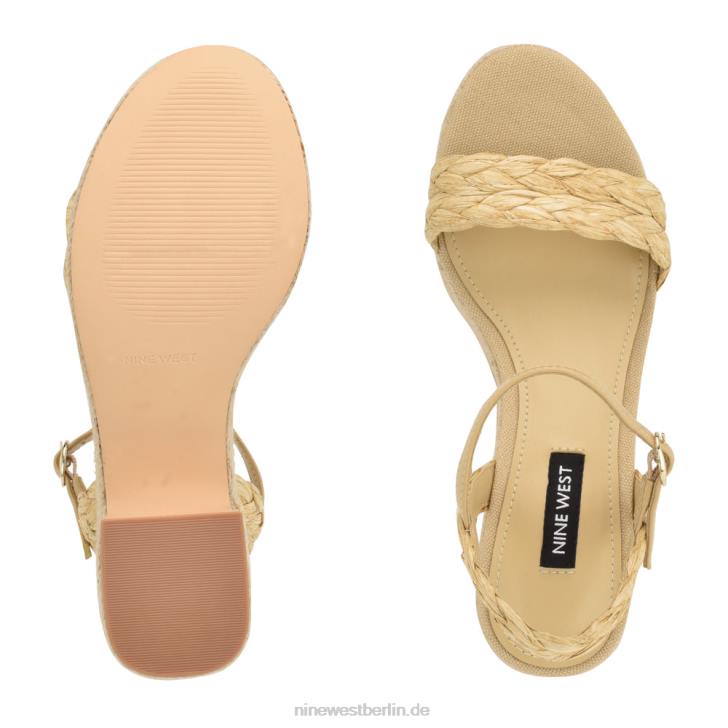 Nine West RR2J756Rivva Espadrille-Sandalen mit Absatz natürlicher Bast