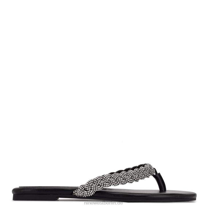 Nine West RR2J112Tinee flache Slide-Sandalen Schwarz
