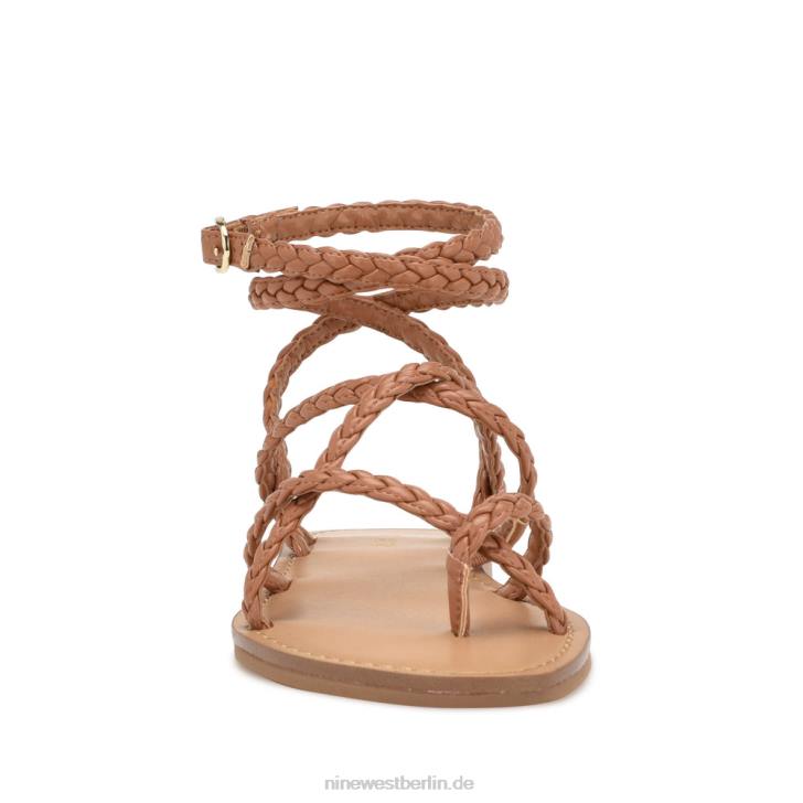 Nine West RR2J11Coralin-Knöchelwickel-Flachsandalen natürlich gewebt