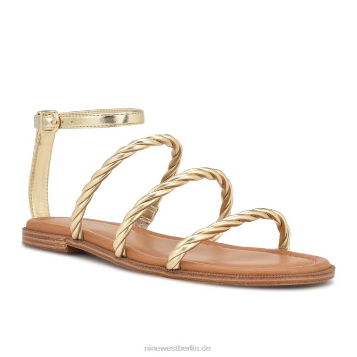 Nine West RR2J28Flache Sandalen mit Knöchelriemen von ipster Gold
