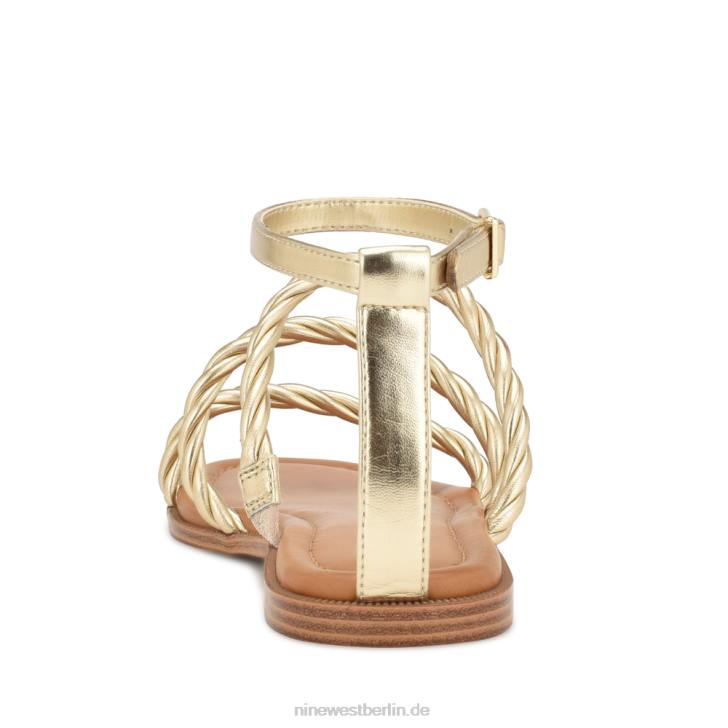 Nine West RR2J28Flache Sandalen mit Knöchelriemen von ipster Gold