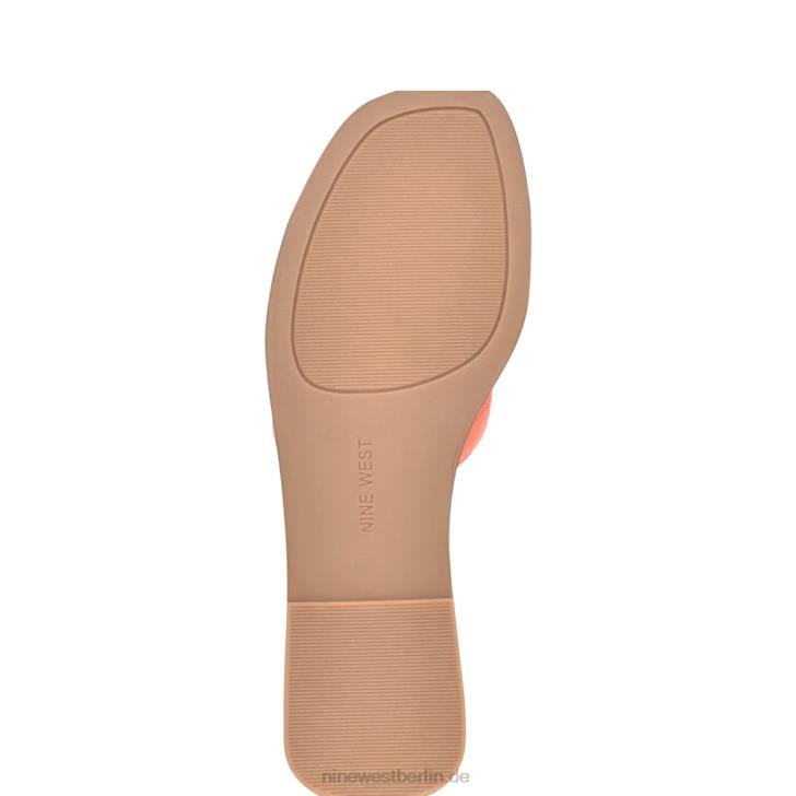 Nine West RR2J29Germani flache Slide-Sandalen orangefarbenes Kroko