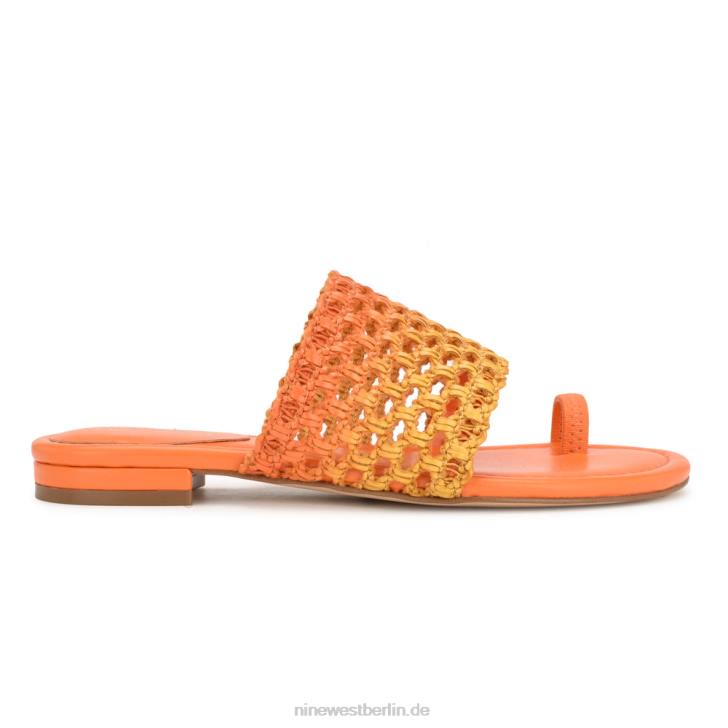 Nine West RR2J33Nolah flache Slide-Sandalen orange-gelbes Ombre