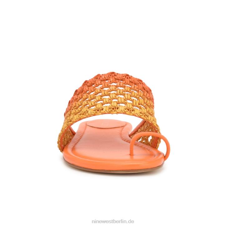 Nine West RR2J33Nolah flache Slide-Sandalen orange-gelbes Ombre