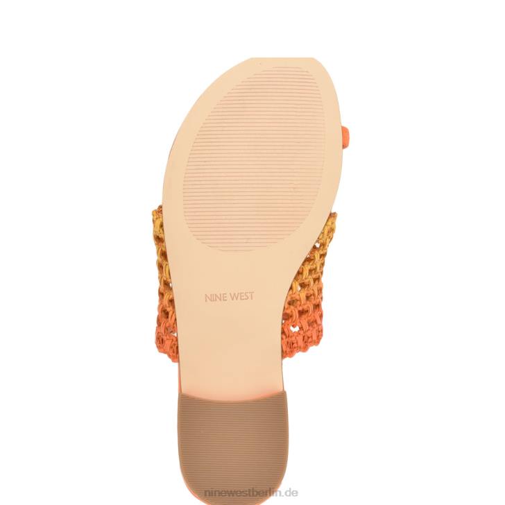 Nine West RR2J33Nolah flache Slide-Sandalen orange-gelbes Ombre