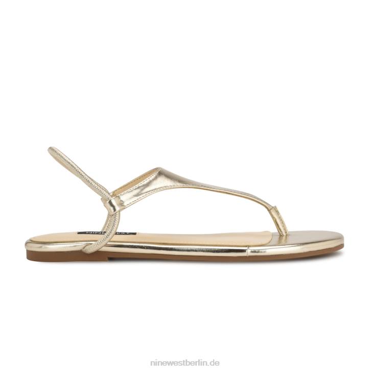 Nine West RR2J41Flache Braydin-Stretch-Sandalen Platingold
