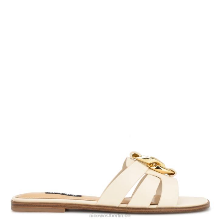 Nine West RR2J55Ganlee flache Slide-Sandalen schicke Creme