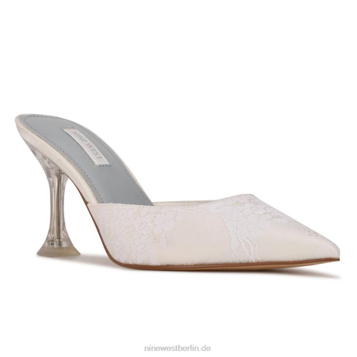 Nine West RR2J2010Heiße Pantoletten mit spitzer Zehenpartie weißer Spitze