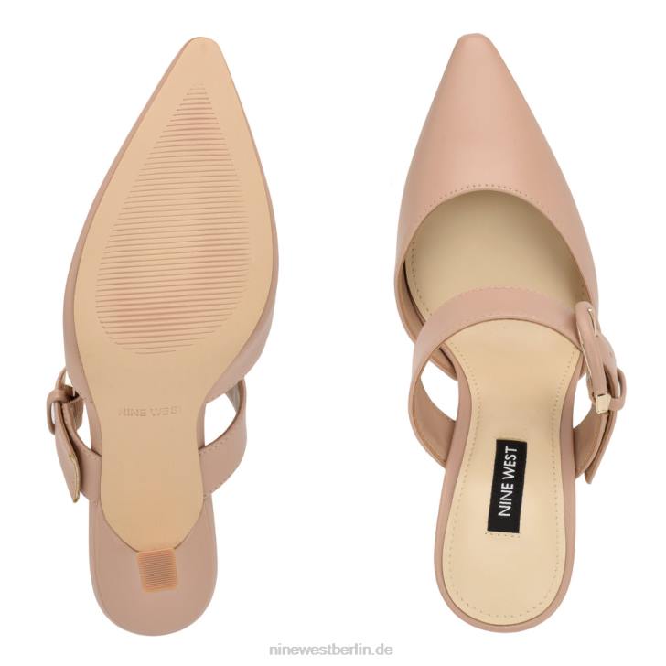Nine West RR2J685Sanra-Pantoletten mit spitzer Zehenpartie und Absatz kaum nackt