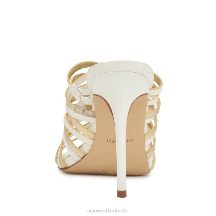 Nine West RR2J137Must-have-Slide-Sandalen mit Absatz weißes Platin