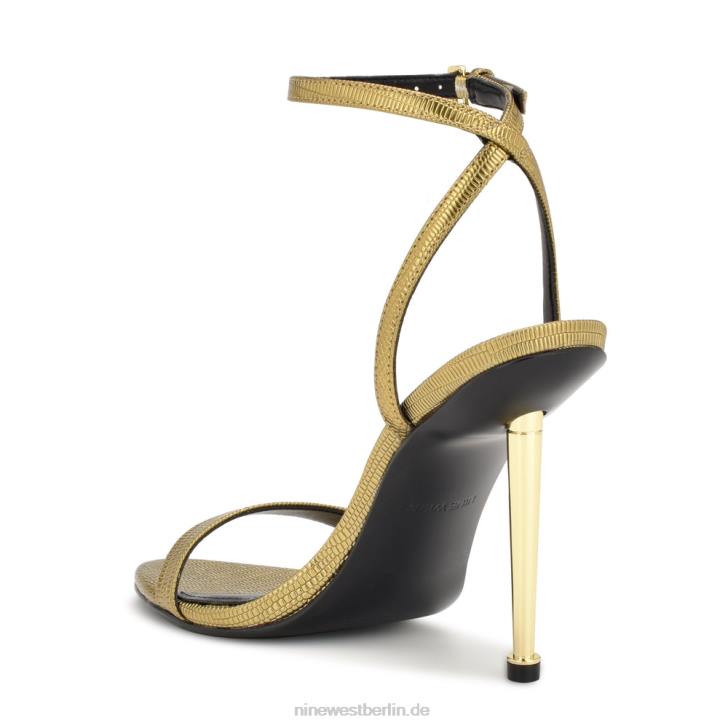 Nine West RR2J1739Reina-Sandalen mit Knöchelriemen Bronze-Metallic-Eidechsendruck