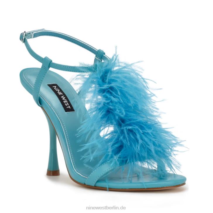 Nine West RR2J1748Millionen Sandalen mit Knöchelriemen und Absatz blaugrün