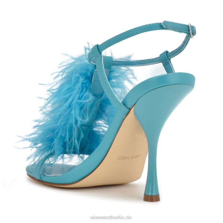 Nine West RR2J1748Millionen Sandalen mit Knöchelriemen und Absatz blaugrün