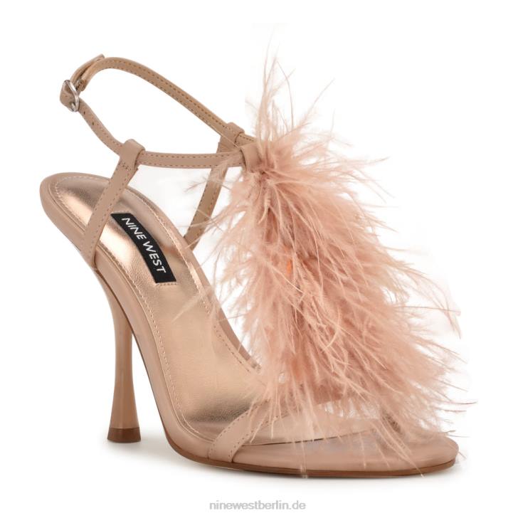 Nine West RR2J1752Millionen Sandalen mit Knöchelriemen und Absatz kaum nackt