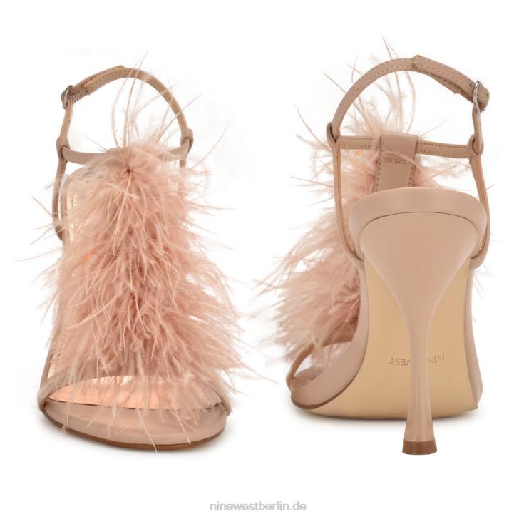 Nine West RR2J1752Millionen Sandalen mit Knöchelriemen und Absatz kaum nackt