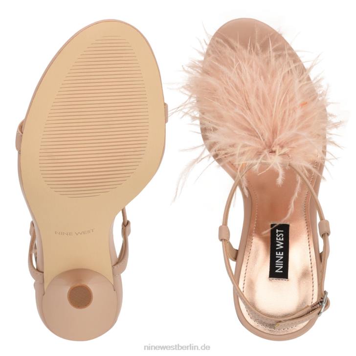 Nine West RR2J1752Millionen Sandalen mit Knöchelriemen und Absatz kaum nackt