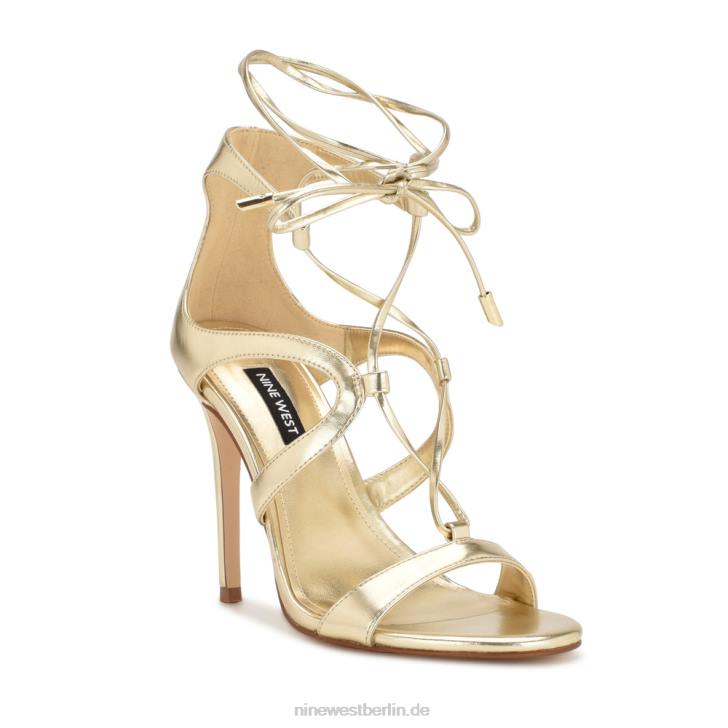 Nine West RR2J1796Mini-Sandalen mit Knöchelwickel und Absatz Platin