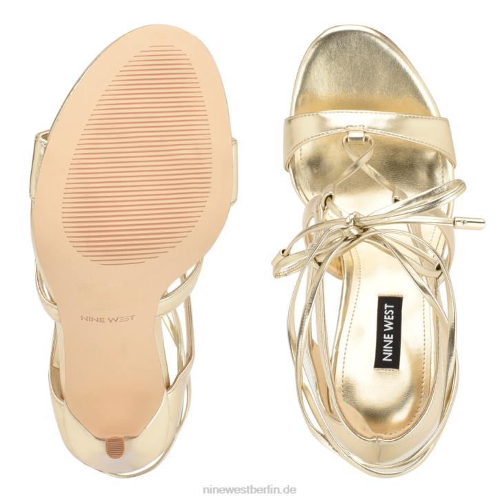 Nine West RR2J1796Mini-Sandalen mit Knöchelwickel und Absatz Platin