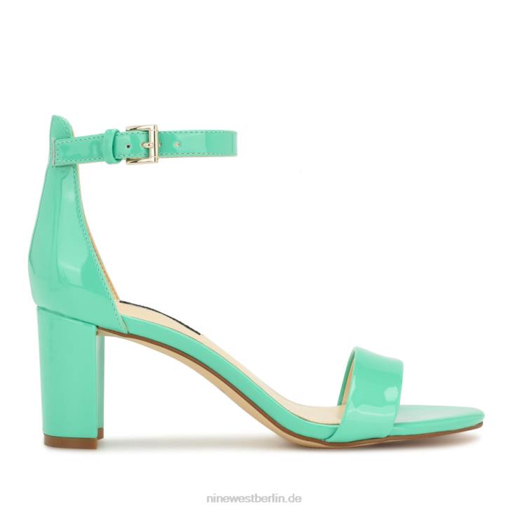 Nine West RR2J180Pruce-Sandalen mit Blockabsatz und Knöchelriemen Neon-Mintgrün-Lack
