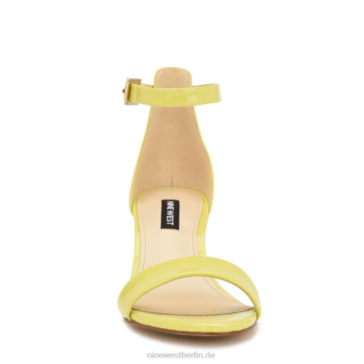 Nine West RR2J181Pruce-Sandalen mit Blockabsatz und Knöchelriemen Kalkpatent