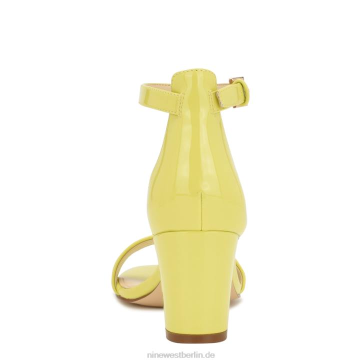 Nine West RR2J181Pruce-Sandalen mit Blockabsatz und Knöchelriemen Kalkpatent
