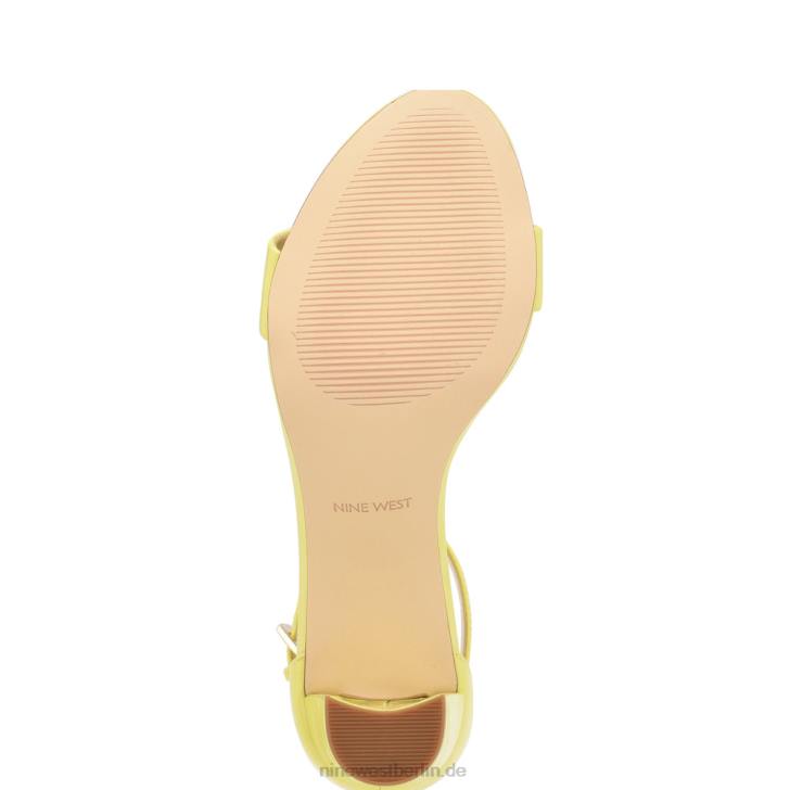 Nine West RR2J181Pruce-Sandalen mit Blockabsatz und Knöchelriemen Kalkpatent