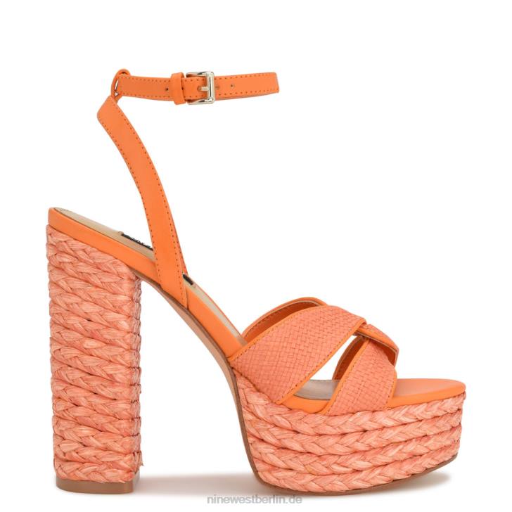 Nine West RR2J198Hayya gewebte Plateausandalen Neon orange