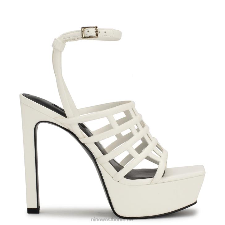 Nine West RR2J236Kelinda Plateausandalen mit Knöchelriemen Weiss