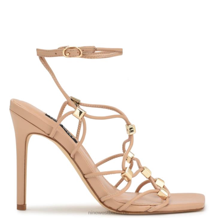 Nine West RR2J251Tenor-Sandalen mit Knöchelwickel und Absatz warmes Rouge