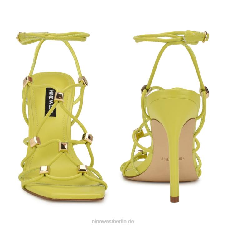 Nine West RR2J253Tenor-Sandalen mit Knöchelwickel und Absatz Kalk