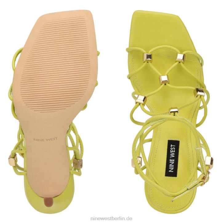 Nine West RR2J253Tenor-Sandalen mit Knöchelwickel und Absatz Kalk