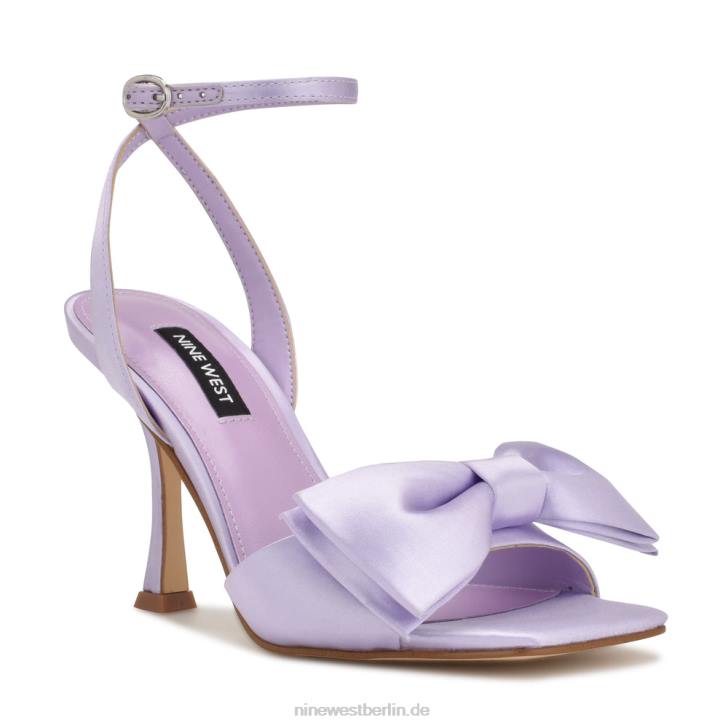 Nine West RR2J269Yaway-Sandalen mit Knöchelwickel und Absatz lila Satin