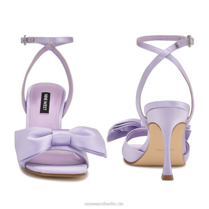 Nine West RR2J269Yaway-Sandalen mit Knöchelwickel und Absatz lila Satin