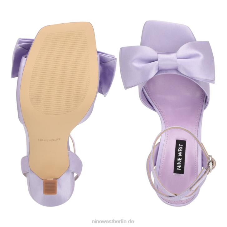 Nine West RR2J269Yaway-Sandalen mit Knöchelwickel und Absatz lila Satin