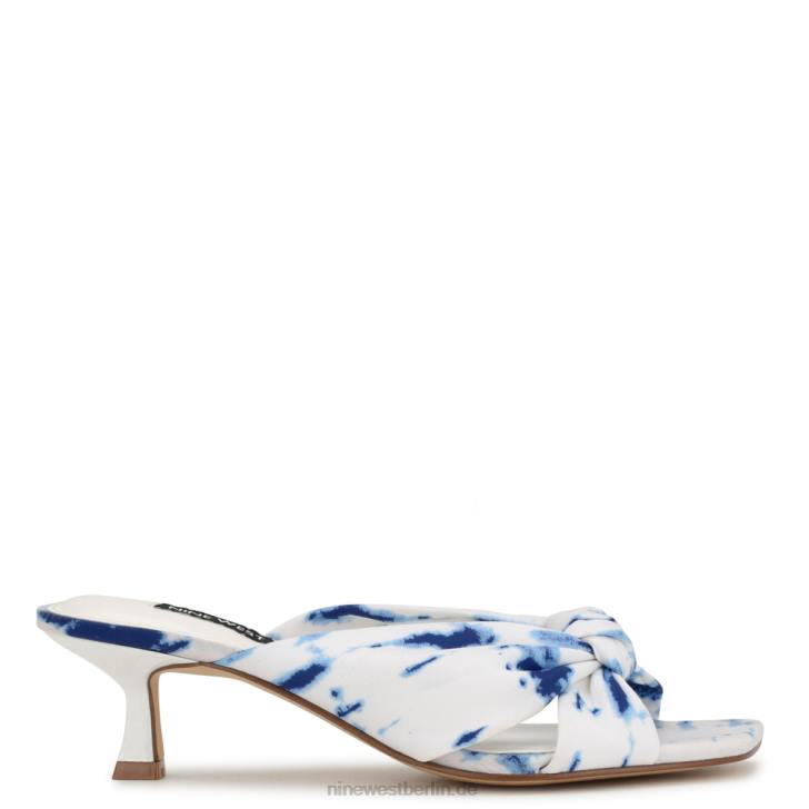 Nine West RR2J272Dipa-Sandalen mit Absatz weiß/blauer Batikstoff