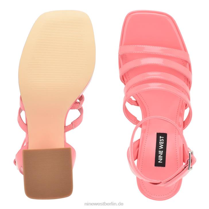 Nine West RR2J280Riemchen-Plateausandalen von Teriss rosafarbenes Rosenpatent