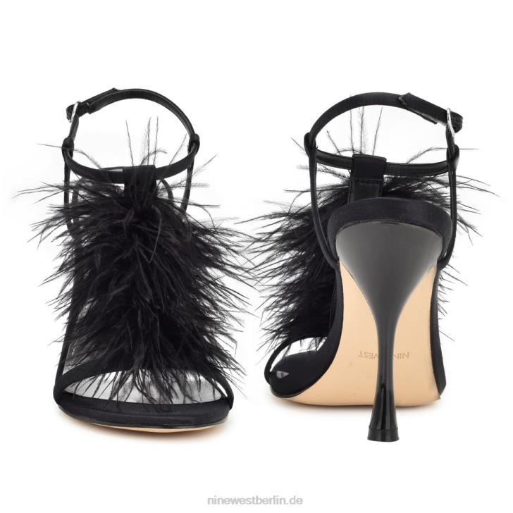 Nine West RR2J287Millionen Sandalen mit Knöchelriemen und Absatz Schwarz