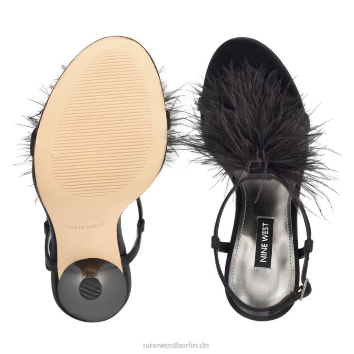 Nine West RR2J287Millionen Sandalen mit Knöchelriemen und Absatz Schwarz