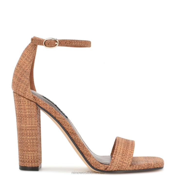 Nine West RR2J338Marrie gewebte Knöchelriemensandalen brauner Bast