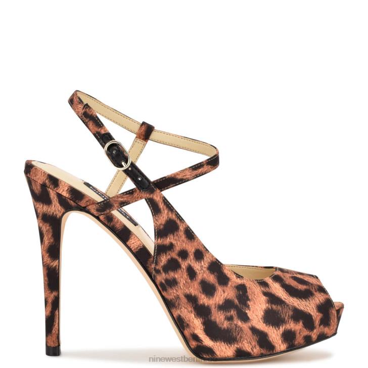 Nine West RR2J448Hanken Plateausandalen mit Knöchelriemen Leopard