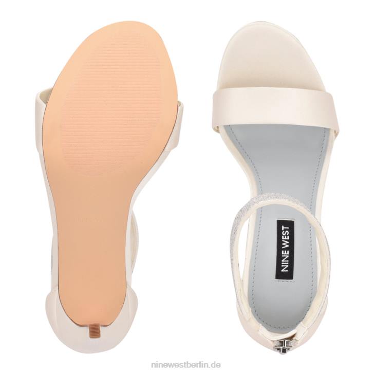 Nine West RR2J479Utel-Sandalen mit Knöchelriemen und Absatz Elfenbein