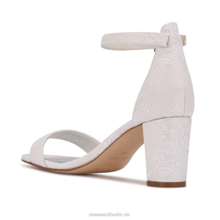 Nine West RR2J511Pruce-Sandalen mit Blockabsatz und Knöchelriemen Elfenbeinspitze