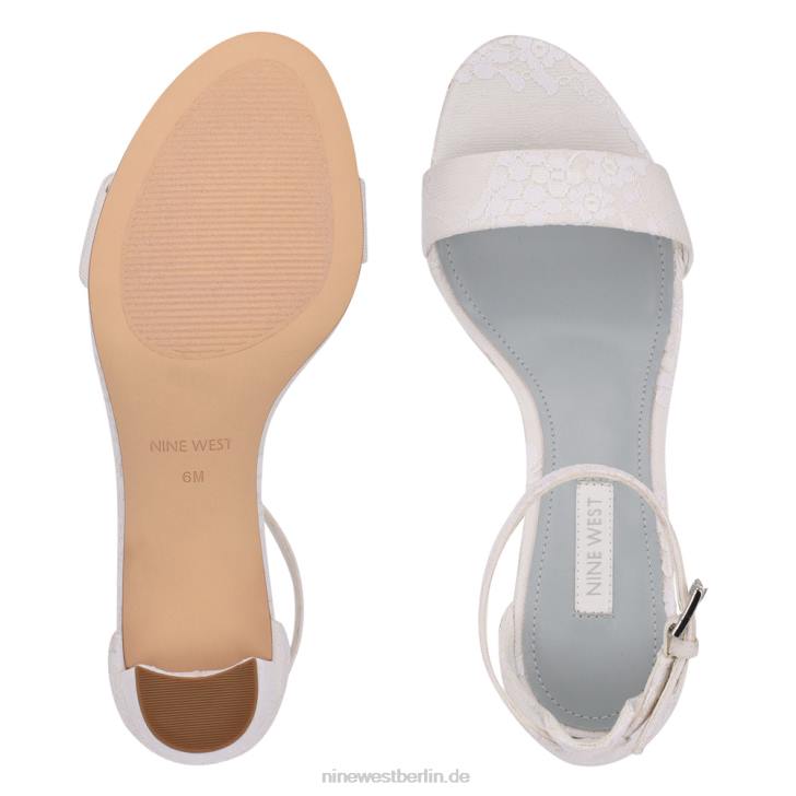 Nine West RR2J511Pruce-Sandalen mit Blockabsatz und Knöchelriemen Elfenbeinspitze