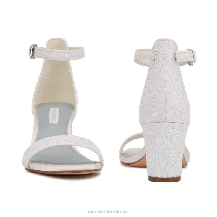Nine West RR2J527Pruce-Sandalen mit Blockabsatz und Knöchelriemen Perlenglitter