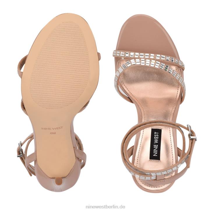 Nine West RR2J557Mona-Sandalen mit Knöchelriemen kaum nacktes Wildleder